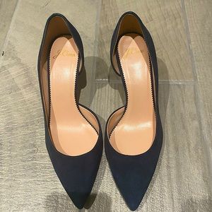 J.Crew blue suede heels